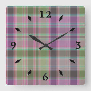 Groene, lila klassieke tartan. servetten vierkante klok
