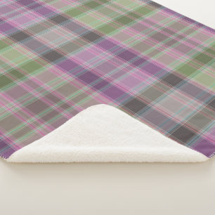 Groene, lila klassieke tartan. sherpa deken