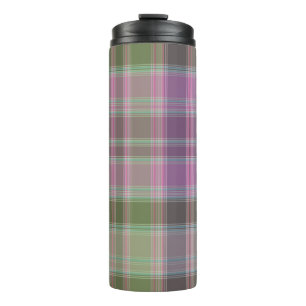 Groene, lila klassieke tartan. thermosbeker
