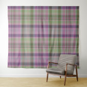 Groene, lila klassieke tartan. wandkleed (In Situ (horizontaal))