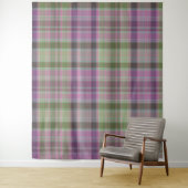 Groene, lila klassieke tartan. wandkleed (In situ)
