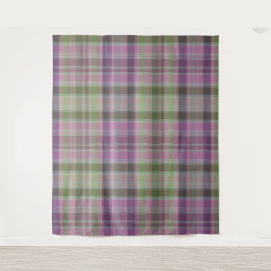 Groene, lila klassieke tartan. wandkleed (Voorkant)