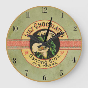groene Lily Chocolate Clock Grote Klok