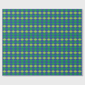 Groene Lime Groene Diamant Geruite Patroon Cadeaupapier (Vlak)