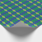 Groene Lime Groene Diamant Geruite Patroon Cadeaupapier (Hoek)