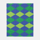 Groene Lime Groene Diamant Geruite Patroon Fleece Deken (Voorkant)