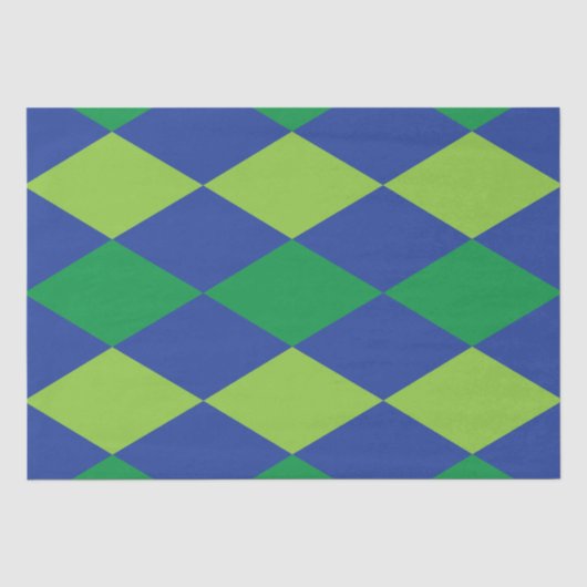 Groene Lime Groene Diamant Geruite Patroon Tissuepapier (Voorkant)