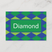 Groene Lime Groene Diamant Geruite Patroon Visitekaartje (Voorkant)