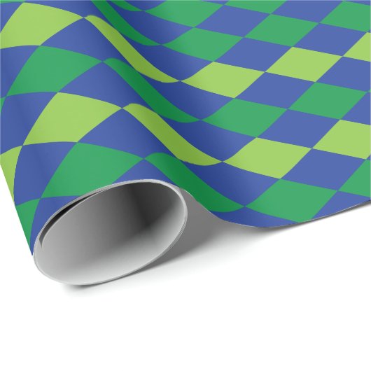 Groene Lime Groene Ruit Geruite Patroon Cadeaupapier (Rol Hoek)