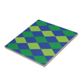 Groene Lime Groene Ruit Geruite Patroon Tegeltje (Zijkant)