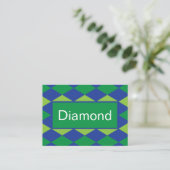 Groene Lime Groene Ruit Geruite Patroon Visitekaartje (Staand voorkant)