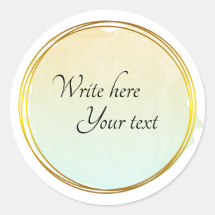 Groene Lime Waterverf Cirkel Goud Elegant  Klassie Ronde Sticker