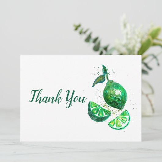 Groene Limoen Bedankkaart (Staand voorkant)