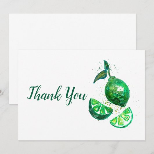 Groene Limoen Bedankkaart (Voorkant / Achterkant)