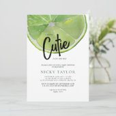 Groene Limoen Citrus Baby shower Kaart (Staand voorkant)