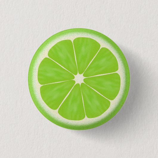 Groene Limoen Citrus Fruit Slice Ronde Button 3,2 Cm (Voorkant)