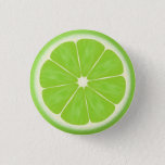 Groene Limoen Citrus Fruit Slice Ronde Button 3,2 Cm<br><div class="desc">Een illustratie van een segment groene limoen. Kunstwerk van Schitterende Doodles.</div>