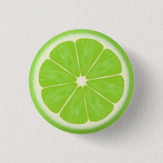 Groene Limoen Citrus Fruit Slice Ronde Button 3,2 Cm