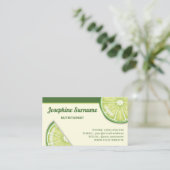 Groene Limoen Citrus Fruit Slices Nutritionist Visitekaartje (Staand voorkant)
