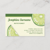 Groene Limoen Citrus Fruit Slices Nutritionist Visitekaartje (Voorkant)