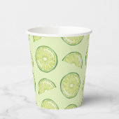 Groene Limoen Citrusvruchten plakken geïllustreerd Papieren Bekers (Links)