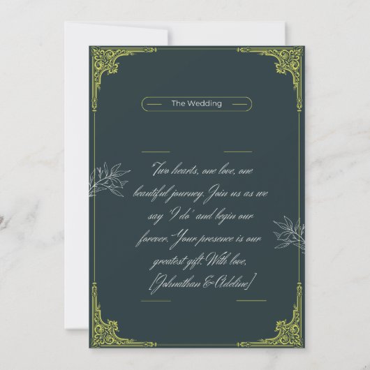 Groene Limoen Elegante bruiloft uitnodiging (Achterkant)