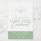 Groene limoen en kokoswas smelten productlabels wijn etiket (Enkel label)