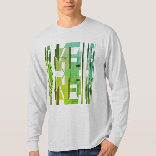 Groene Limoen olijfvormige MCM-look Abstracte kuns T-shirt (Voorkant)