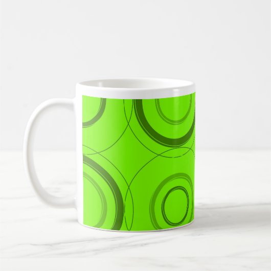 Groene, Limoen Retro Abstracte Kunst Mok (Links)