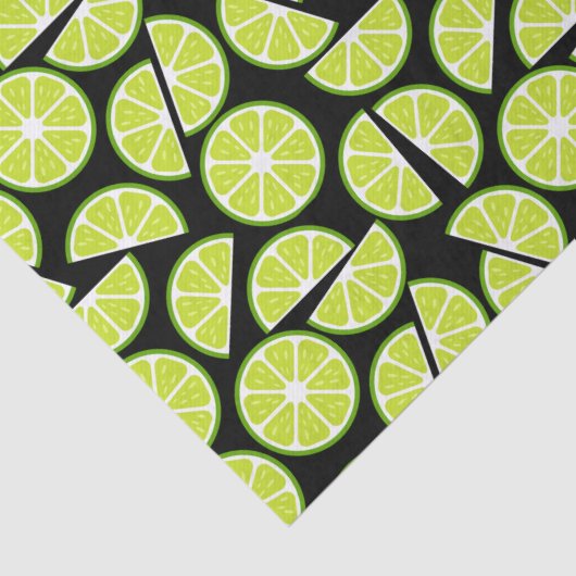 Groene Limoen Slice Citrusvruchten Tissuepapier (Detail)