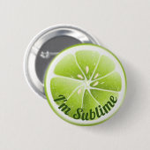 Groene Limoen vruchtenvlek Ronde Button 5,7 Cm (Voorkant /achterkant)