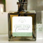 Groene limoen zest kokosnoot riet diffuser product vierkante sticker
