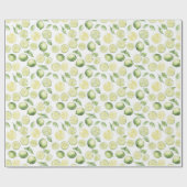 Groene Limoenen Bladeren Fruit Cadeaupapier (Vlak)