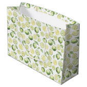 Groene Limoenen Bladeren Fruit Groot Cadeauzakje (Achterkant Gekanteld)
