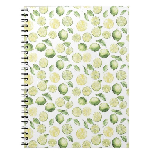 Groene Limoenen Bladeren Fruit Notitieboek (Voorkant)