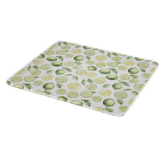 Groene Limoenen Bladeren Fruit Snijplank (Hoek)