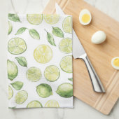Groene Limoenen Bladeren Fruit Theedoek (Quarter Fold)