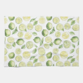 Groene Limoenen Bladeren Fruit Theedoek (Horizontaal)