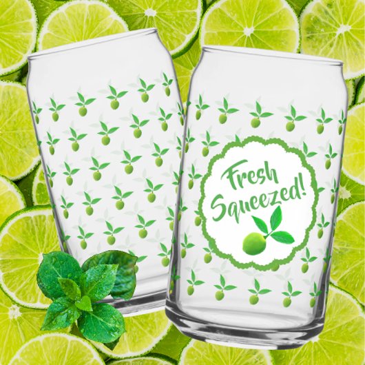Groene Limoenen Limoenade Blikvorm Glas