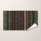 Groene Linen Tribal Patroon Bad Handdoek (Handdoek)