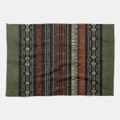 Groene Linen Tribal Patroon Theedoek (Horizontaal)
