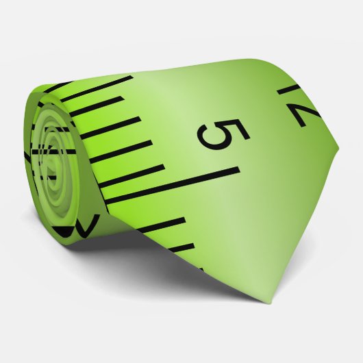 Groene liniaal schoolleraar stropdas (Opgerold)