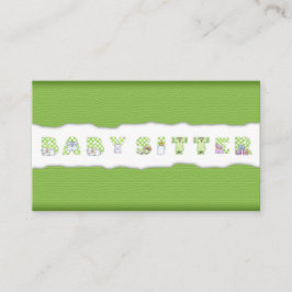 Groene Linnen Babysitting & Kinderopvang Kaart Visitekaartje