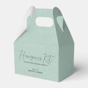 Groene linnen Simple Script Hangover Recovery Kit Bedankdoosjes