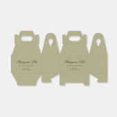 Groene linnen Simple Script kater herstelkit Bedankdoosjes (Uitgevouwen)