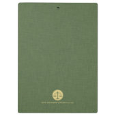 Groene Linnen Textuur Wetschaal Klembord (Achterkant)