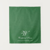 Groene linnen zakelijke tafel runner banner script wandkleed (Voorkant)