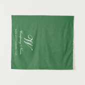 Groene linnen zakelijke tafel runner banner script wandkleed (Voorkant (horizontaal))