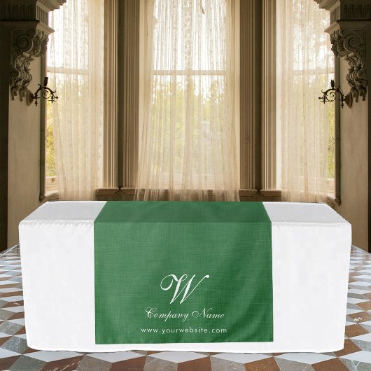 Groene linnen zakelijke tafel runner banner script wandkleed