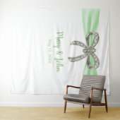 Groene lint diamanten boog trouwdecoratie wandkleed (In Situ (horizontaal))